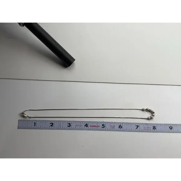 Ball Bead Centers Sterling Silver Box Chain Necklace 15-7/8 & Bracelet 7" Italy - Picture 10 of 16